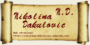 Nikolina Dakulović vizit kartica